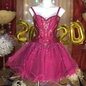 *BUGAMBILIA-DARK PINK FLUFFY DRESS SZ 1/2